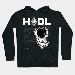 HODL Astronaut Ethereum ETH Coin To The Moon Crypto Token Cryptocurrency Blockchain Wallet Birthday Gift For Men Women Kids Hoodie